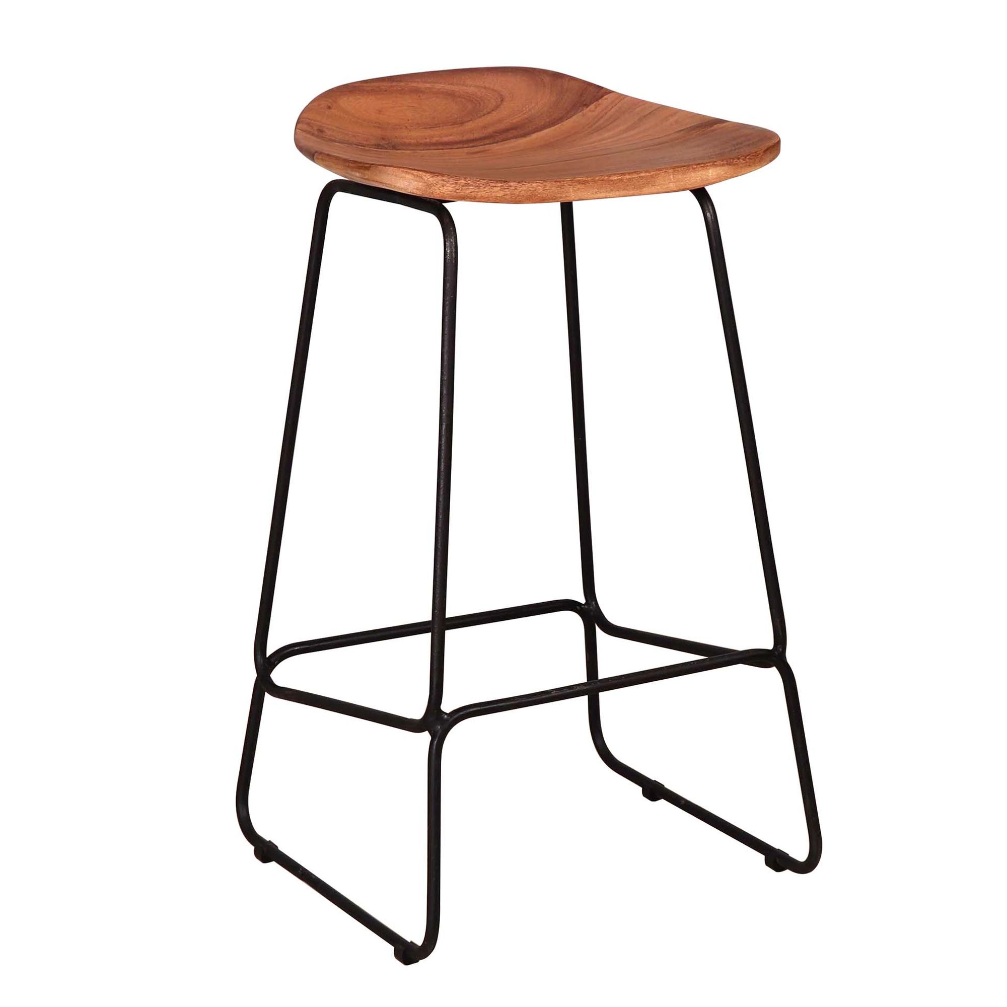 4er-Set Barhocker Ergacian ohne Lehne - Akazienholz, Natur