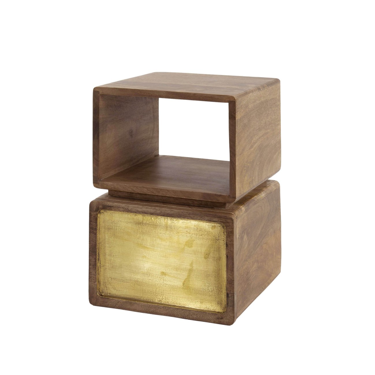 Nachttisch Latona - Mangoholz massiv Braun, Quadratisch