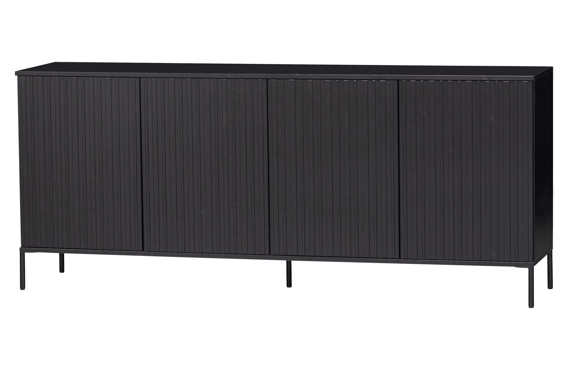 Sideboard Gravure aus Kiefernholz, Schwarz Sideboard Gravure aus Kiefernholz, Schwarz