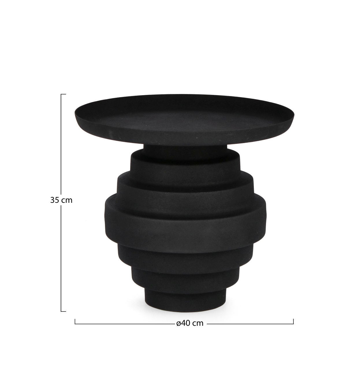 Beistelltisch Amba aus Metall Ø 40 cm, Schwarz