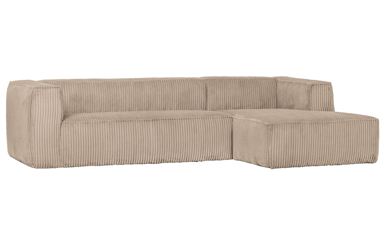 Ecksofa Bean mit Cordbezug, Rechts, Sand