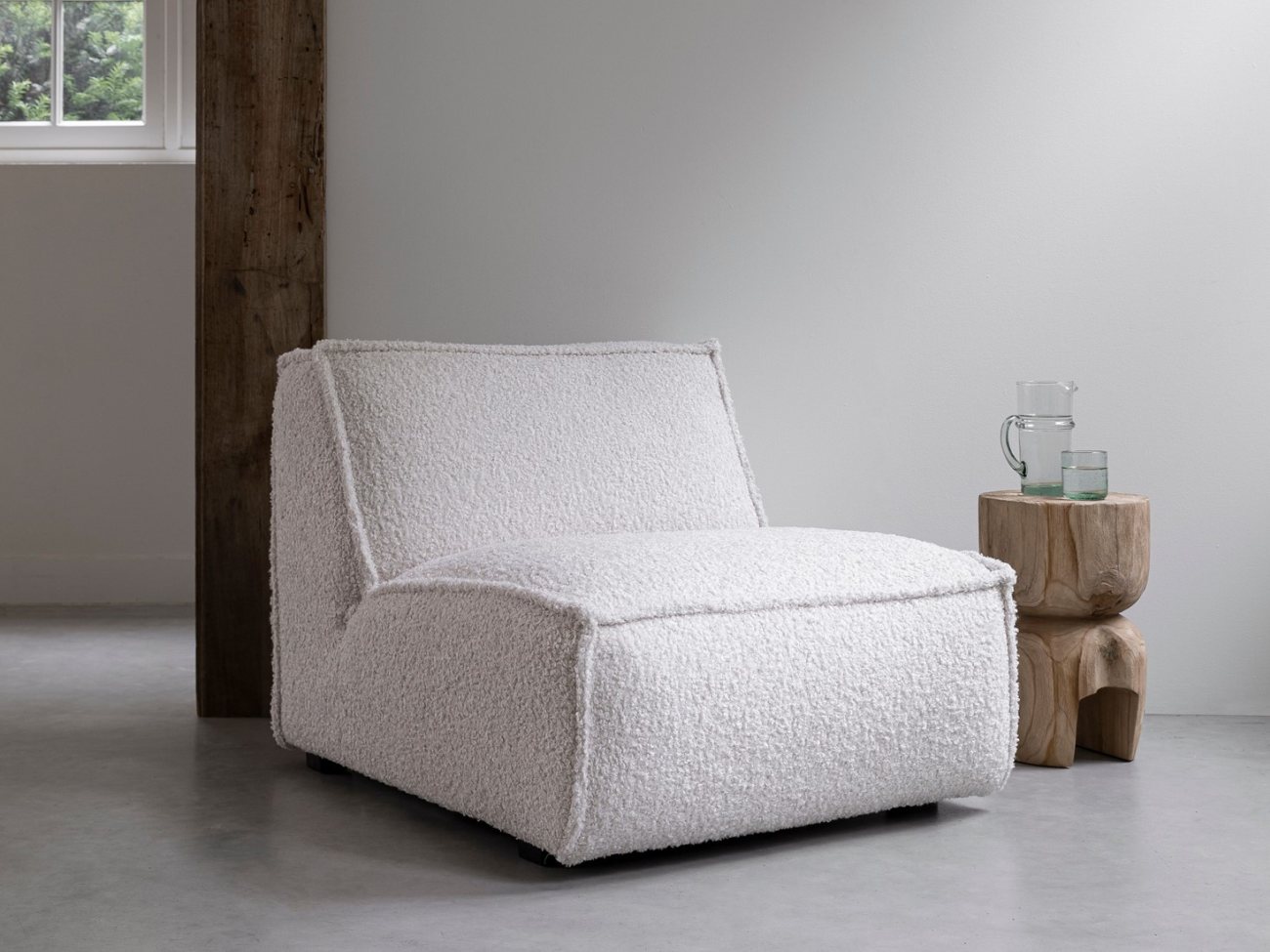 Beistelltisch Amber aus Teakholz, Natur