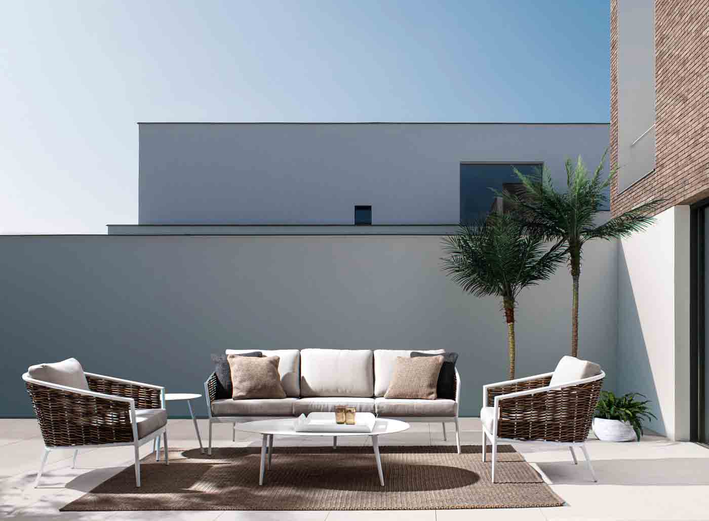 Gartencouchtisch Aluminium oval | pflegeleicht, leichter Aufbau