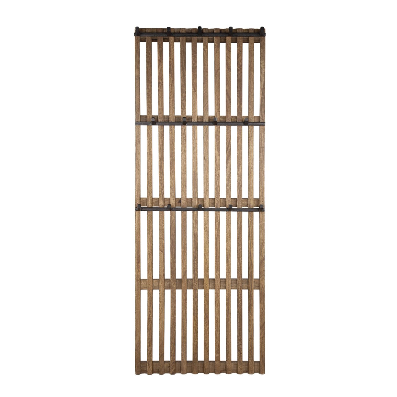 Garderobe Tamil - Mangoholz massiv Braun, 14 Haken