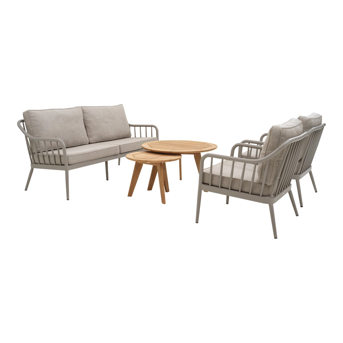 Gartensofa Coleville 2,5-Sitzer, Aluminium & Olefin-Stoff, Khaki/Burlap Beige