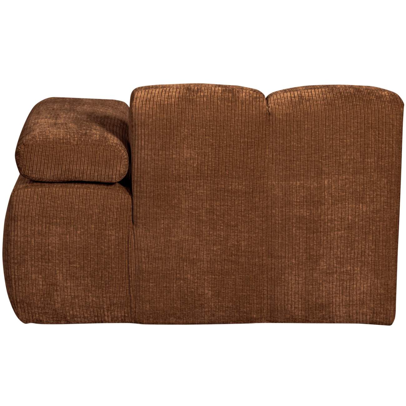 Modulsofa Mojo Flachcord Chaiselongue-Rechts, Rostbraun