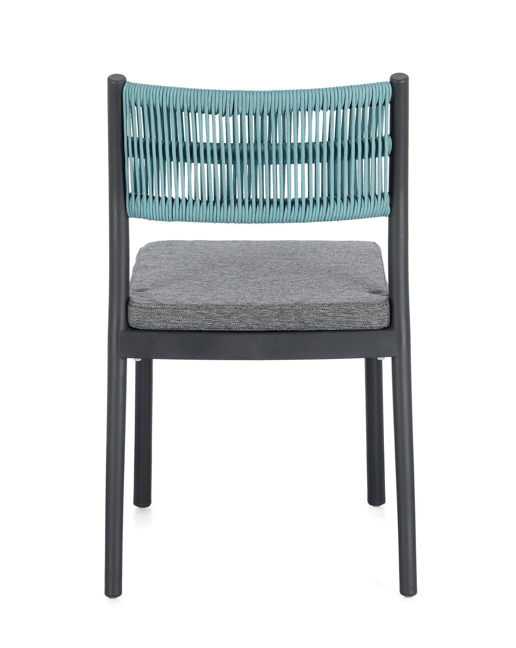 Gartenstuhl Alvin aus Metall, Anthrazit / Avio