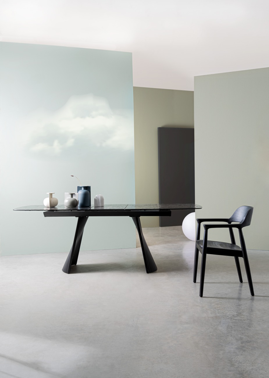 Esszimmerstuhl Idris aus Teakholz, Schwarz Esszimmerstuhl Idris aus Teakholz, Schwarz