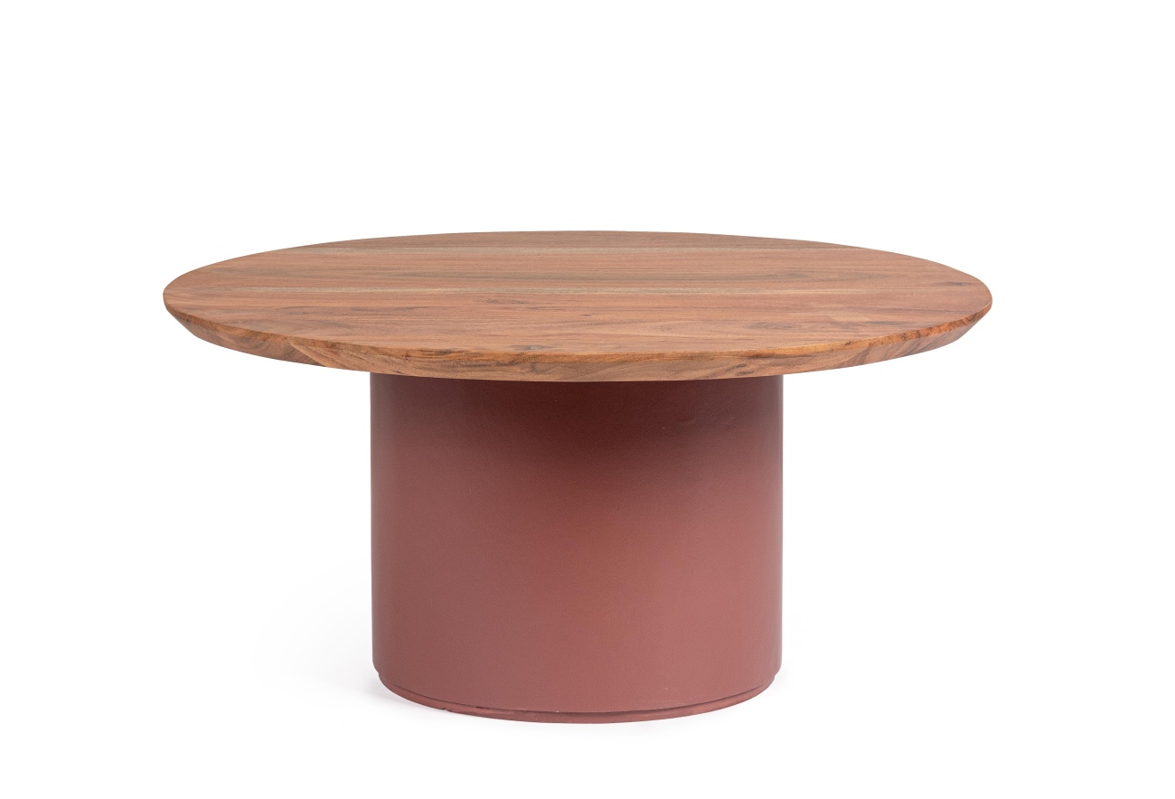 Couchtisch Ojas aus Akazienholz Ø 70 cm, Terrakotta