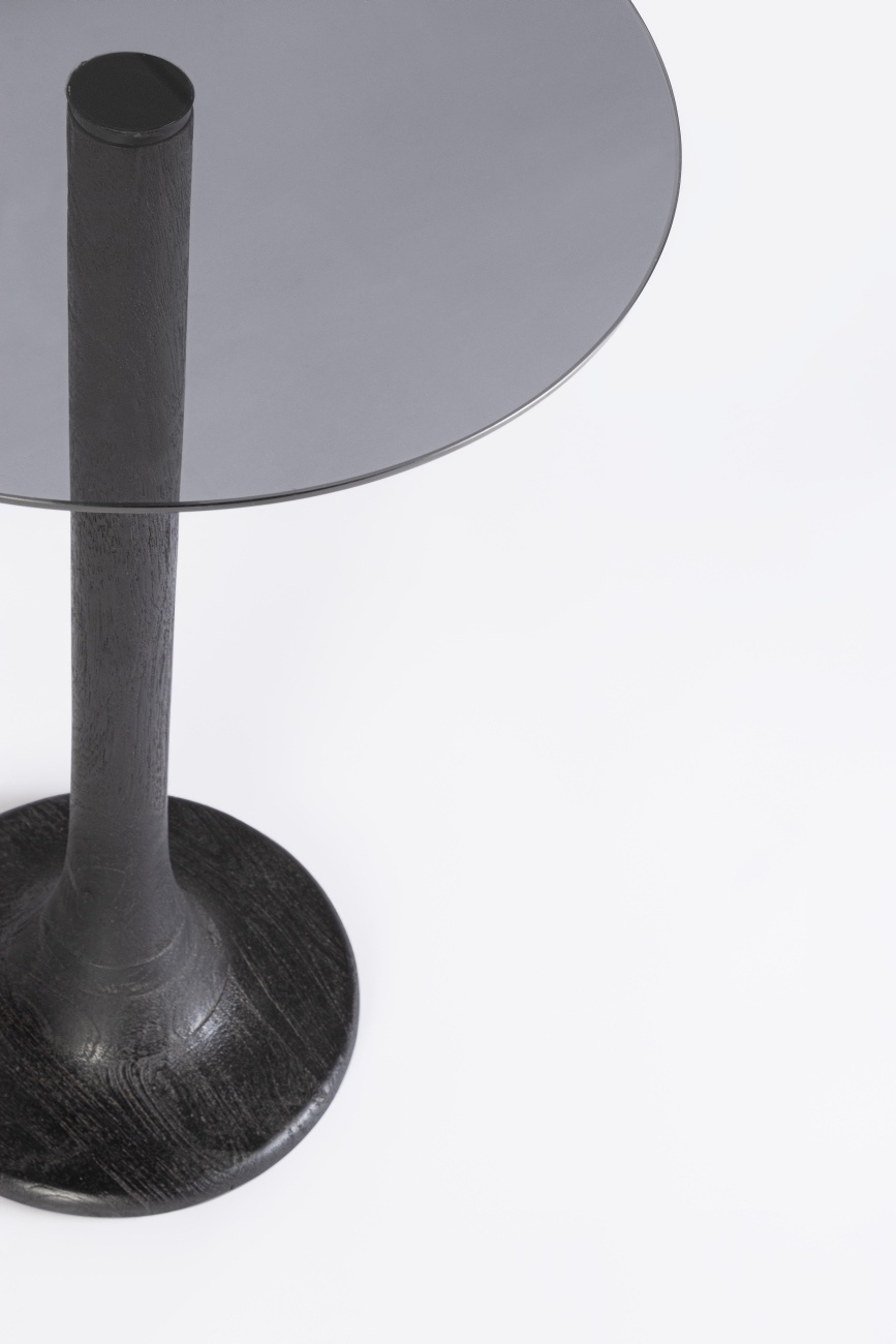 Beistelltisch Aberdeen Mangoholz Ø 35cm, Schwarz