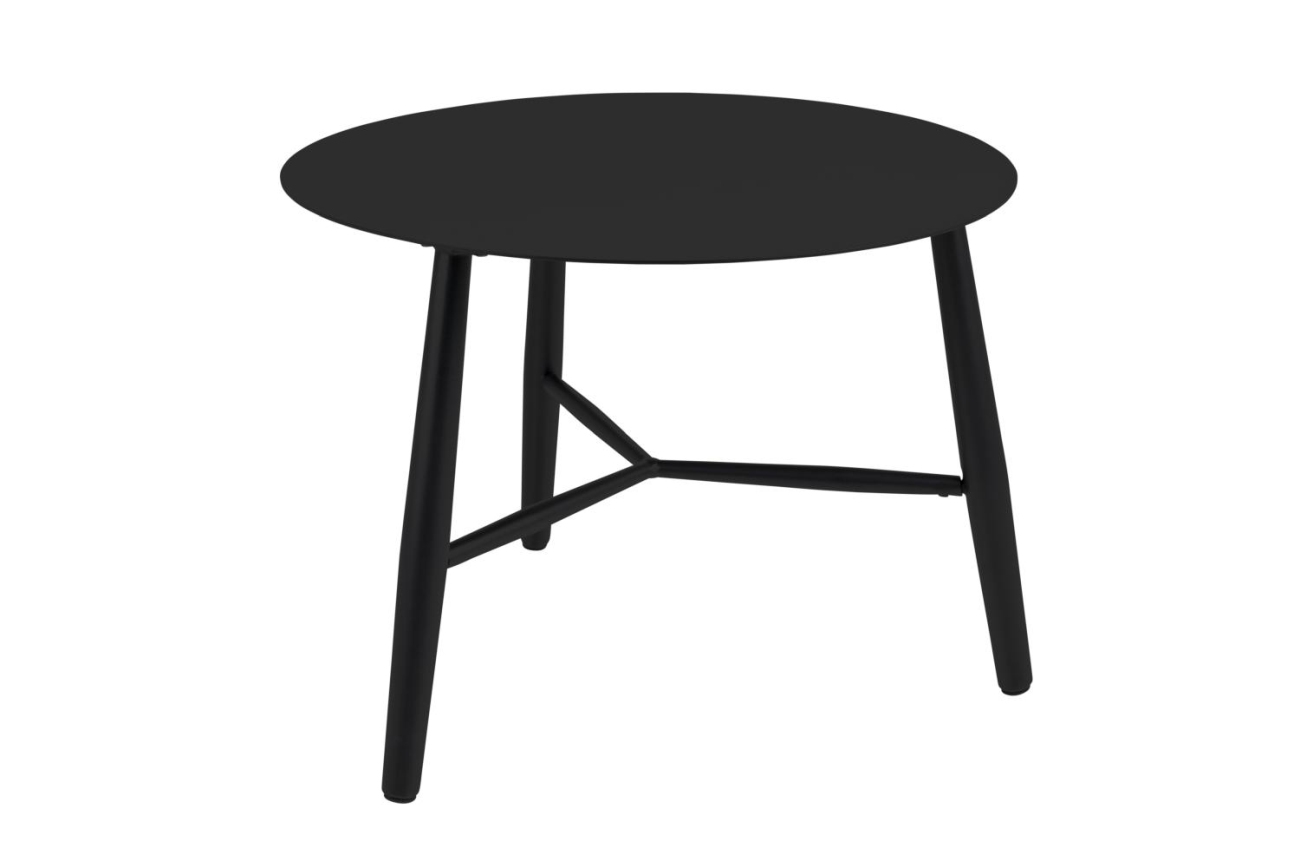 Der Gartenbeistelltisch Vannes überzeugt mit seinem modernen Design. Gefertigt wurde die Tischplatte aus Metall, welche einen schwarzen Farbton besitzt. Das Gestell ist auch aus Metall und hat eine schwarze Farbe. Der Tisch besitzt einen Durchmesser von 6