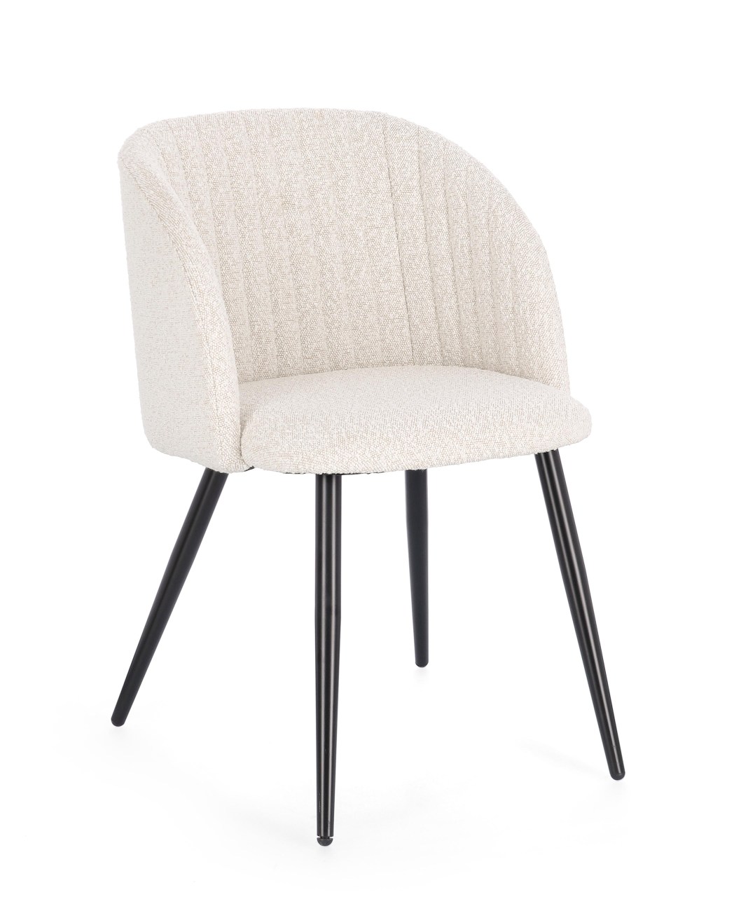 Esszimmerstuhl Queen aus Boucle-Stoff, Beige Esszimmerstuhl Queen aus Boucle-Stoff, Beige