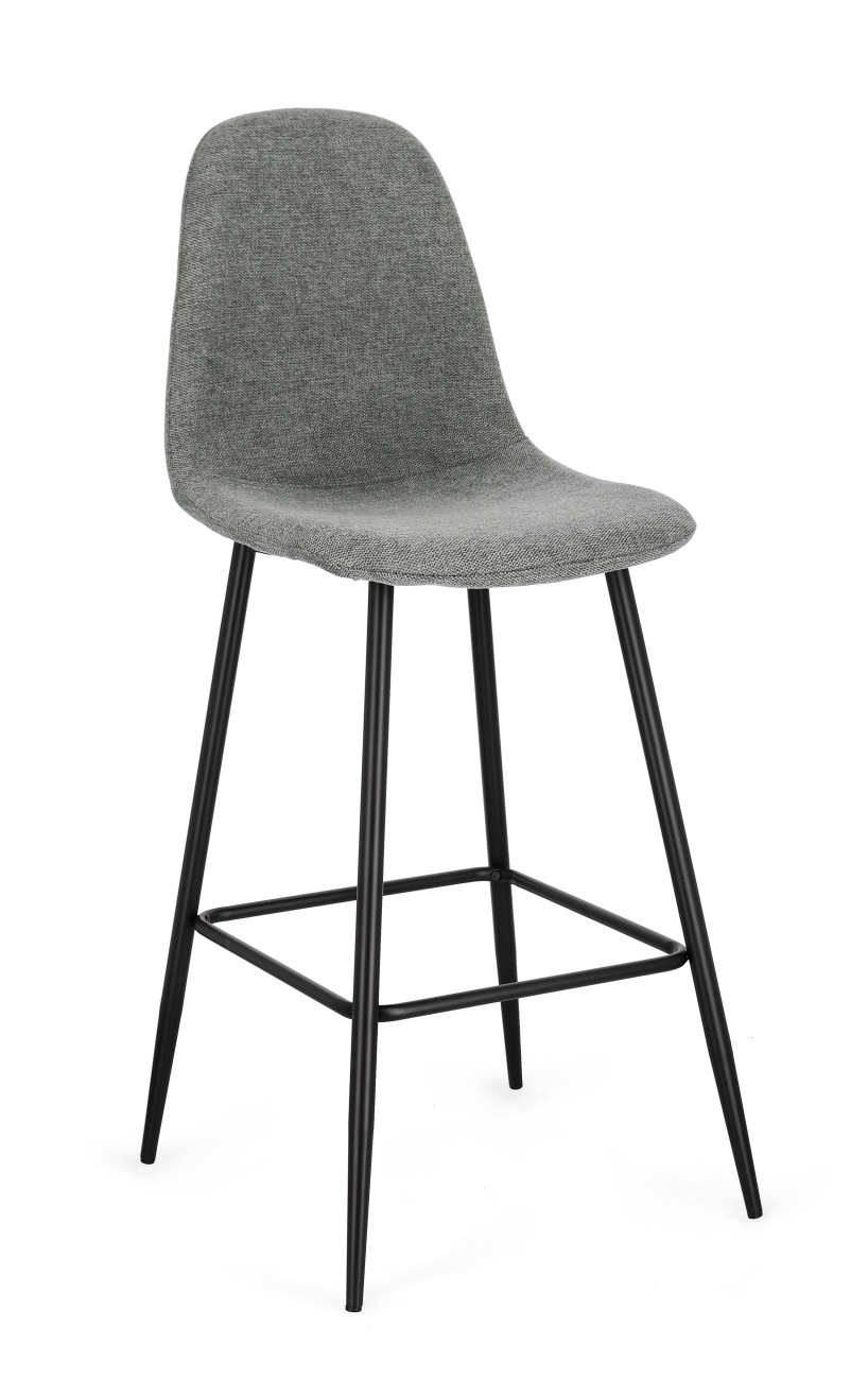 Barhocker New Irelia 2er- Set aus Stoff, Dunkelgrau/Schwarz Barhocker New Irelia 2er- Set aus Stoff, Dunkelgrau/Schwarz