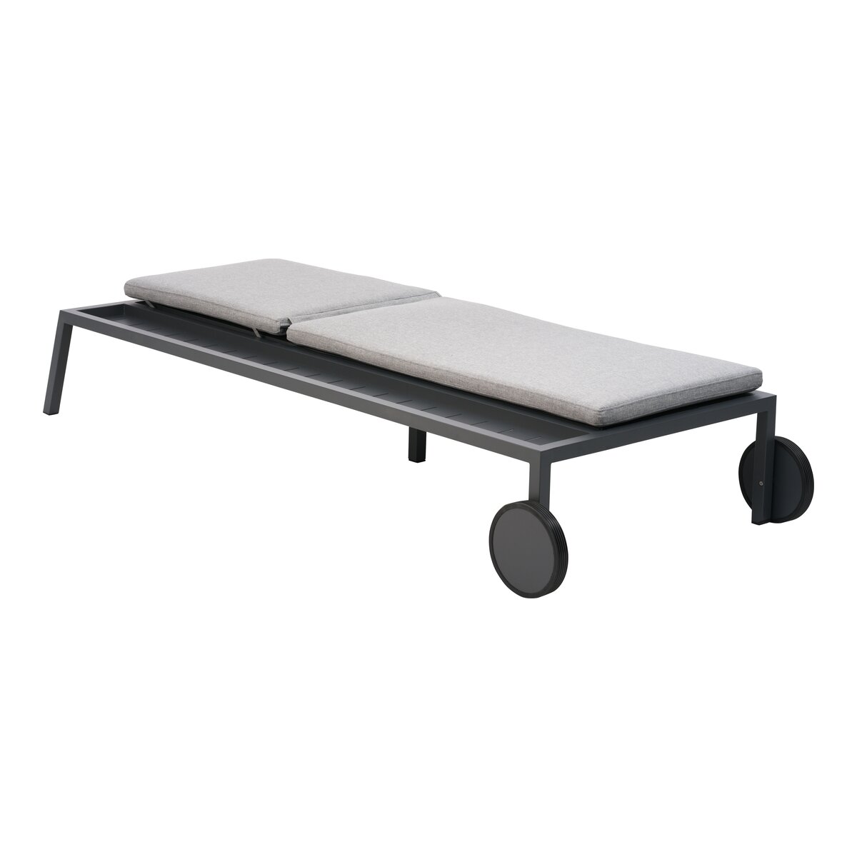 Sonnenliege Samvaro Anthrazit/Pearl Grey - mit integrierter Ablage aus Aluminium & Olefin