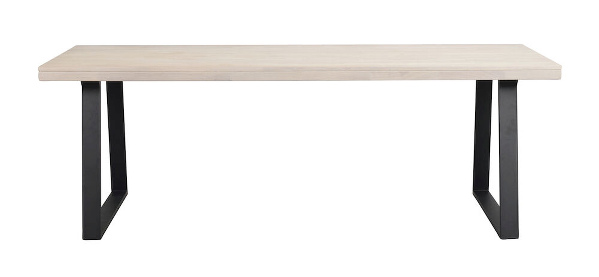 Edles Möbelstück: Esstisch Brooklyn, Trapez-Gestell, 220cm, Whitewash für stilvolle Einrichtung.