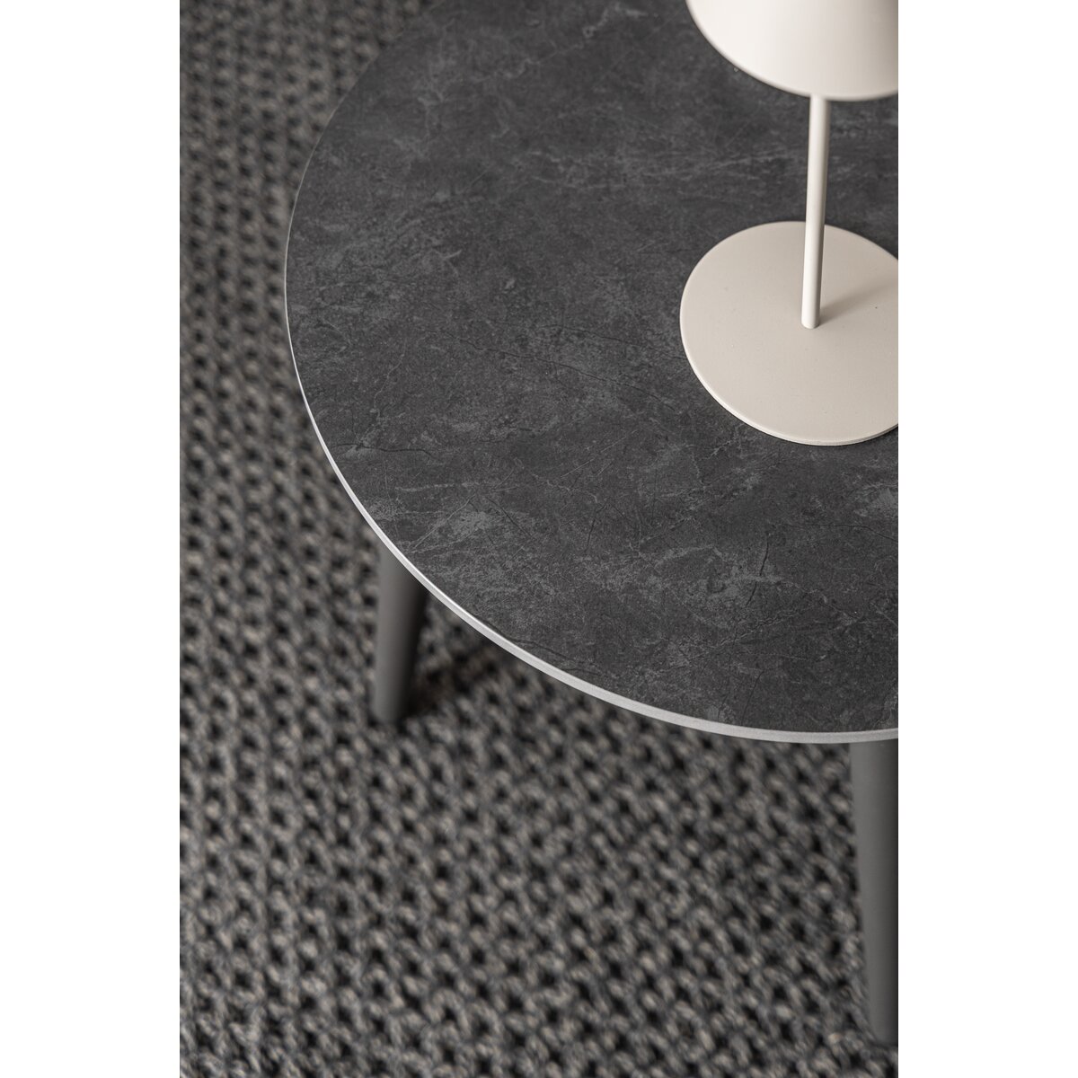 2er Garten-Set Millor - Aluminium & Polyester-Stoff, Anthrazit, inkl. Couchtisch