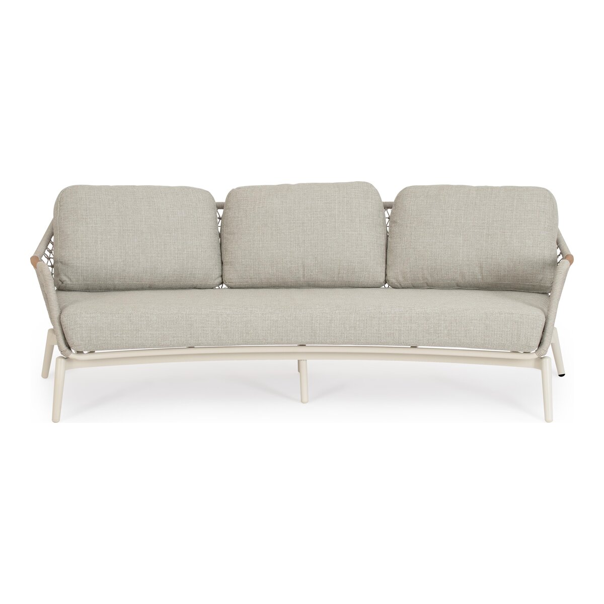 3-Sitzer Gartensofa Eulero - Aluminium Pelikan & Olefin-Geflecht Grau, inkl. Kissen