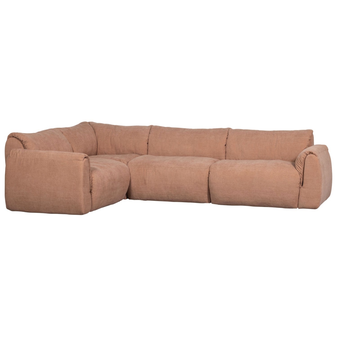 Ecksofa Baggy aus Chenille-Stoff Links, Altrosa Ecksofa Baggy aus Chenille-Stoff Links, Altrosa