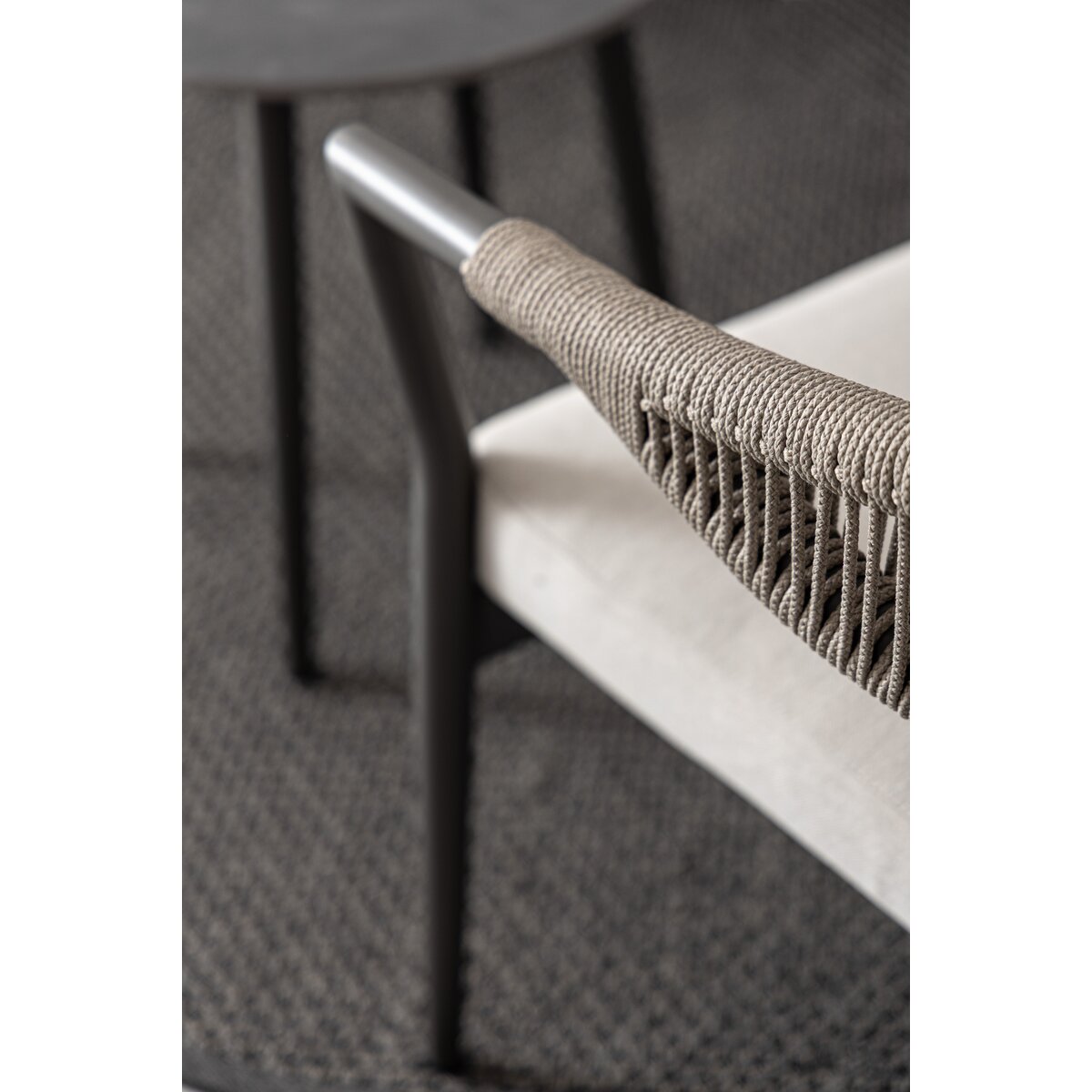 2er Garten-Set Millor - Aluminium & Polyester-Stoff, Anthrazit, inkl. Couchtisch