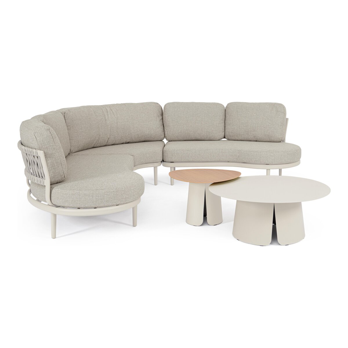 Gartenecksofa Helios - Aluminium, Seilgeflecht, Olefin-Stoff, Pelikan