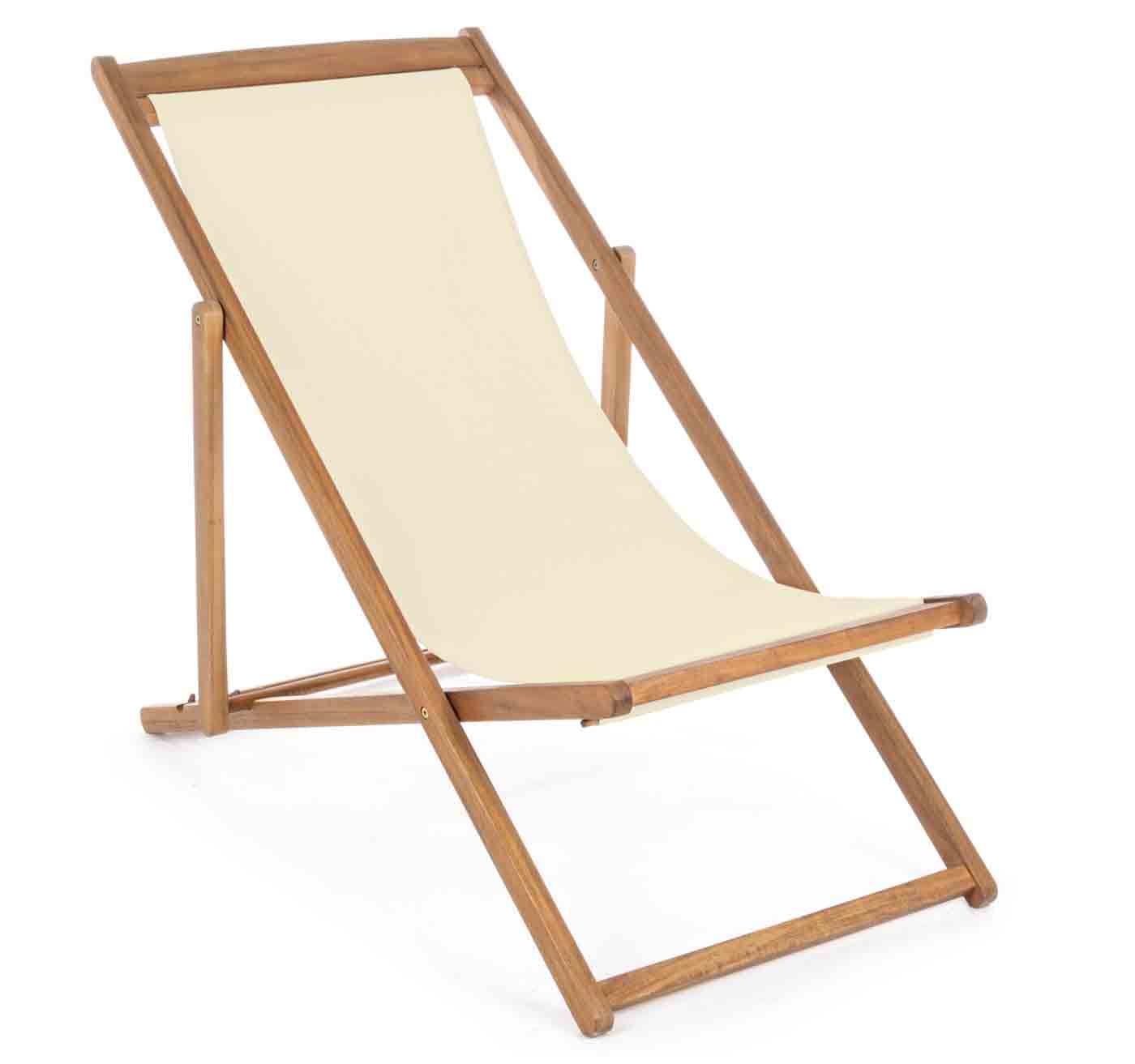 Deckchair Liegestuhl Noemi aus massiven Akazienholz und verstellbaren Gestell