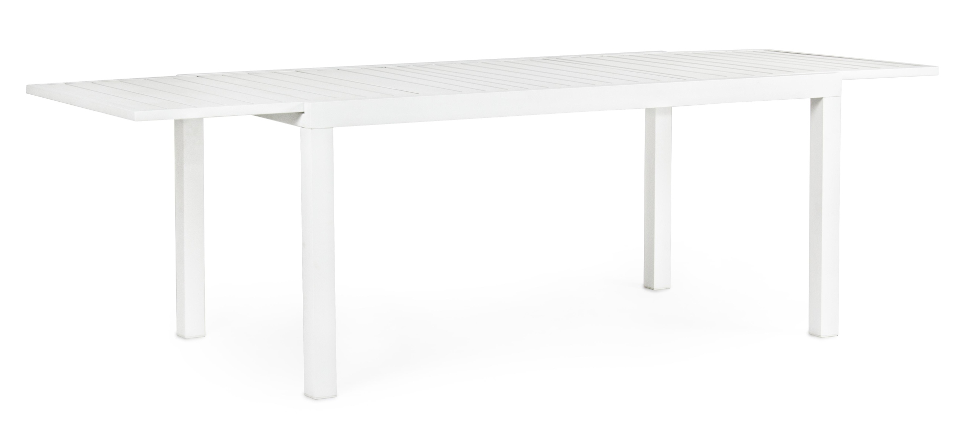 Gartenesstisch ausziehbar Aluminium weiß | stabil & pflegeleicht