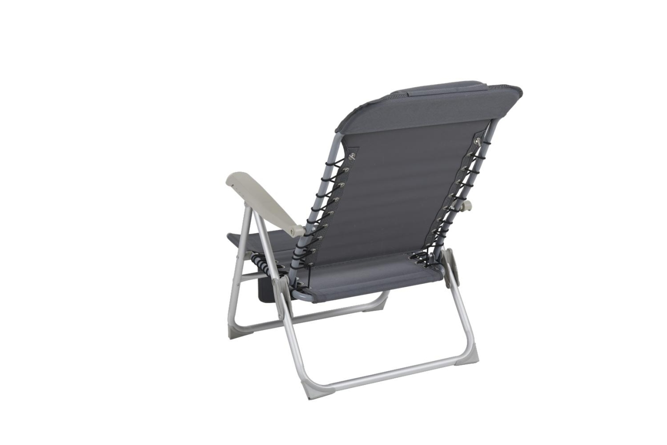 Der Gartenstuhl Ulrika überzeugt mit seinem modernen Design. Gefertigt wurde er aus Stoff, welches einen grauen Farbton besitzt. Das Gestell ist auch aus Metall und hat eine silberne Farbe. Die Sitzhöhe des Stuhls beträgt 30 cm.