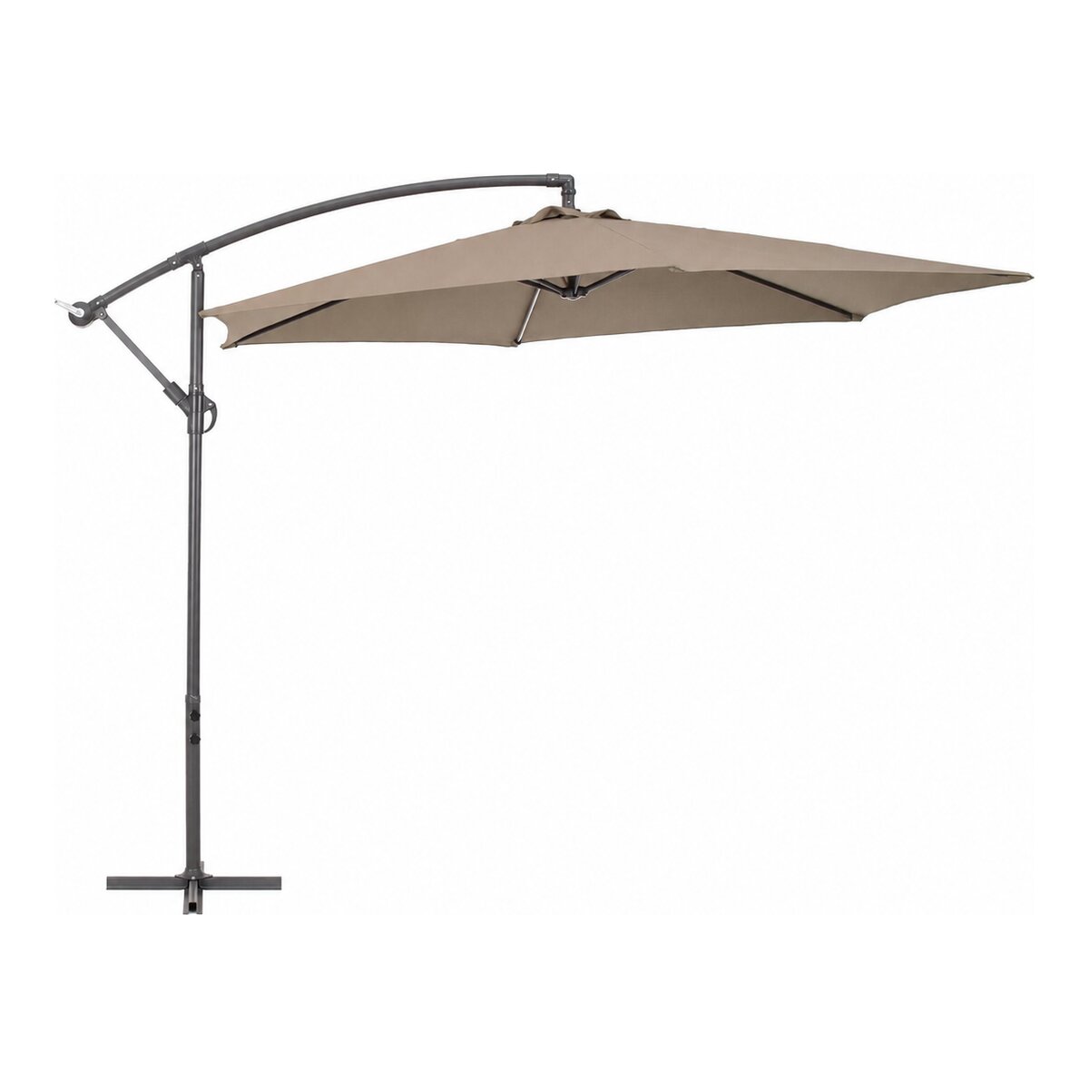 Ampelschirm Nizza - Aluminium Anthrazit, Polyester-Stoff Taupe, Ø 300 cm