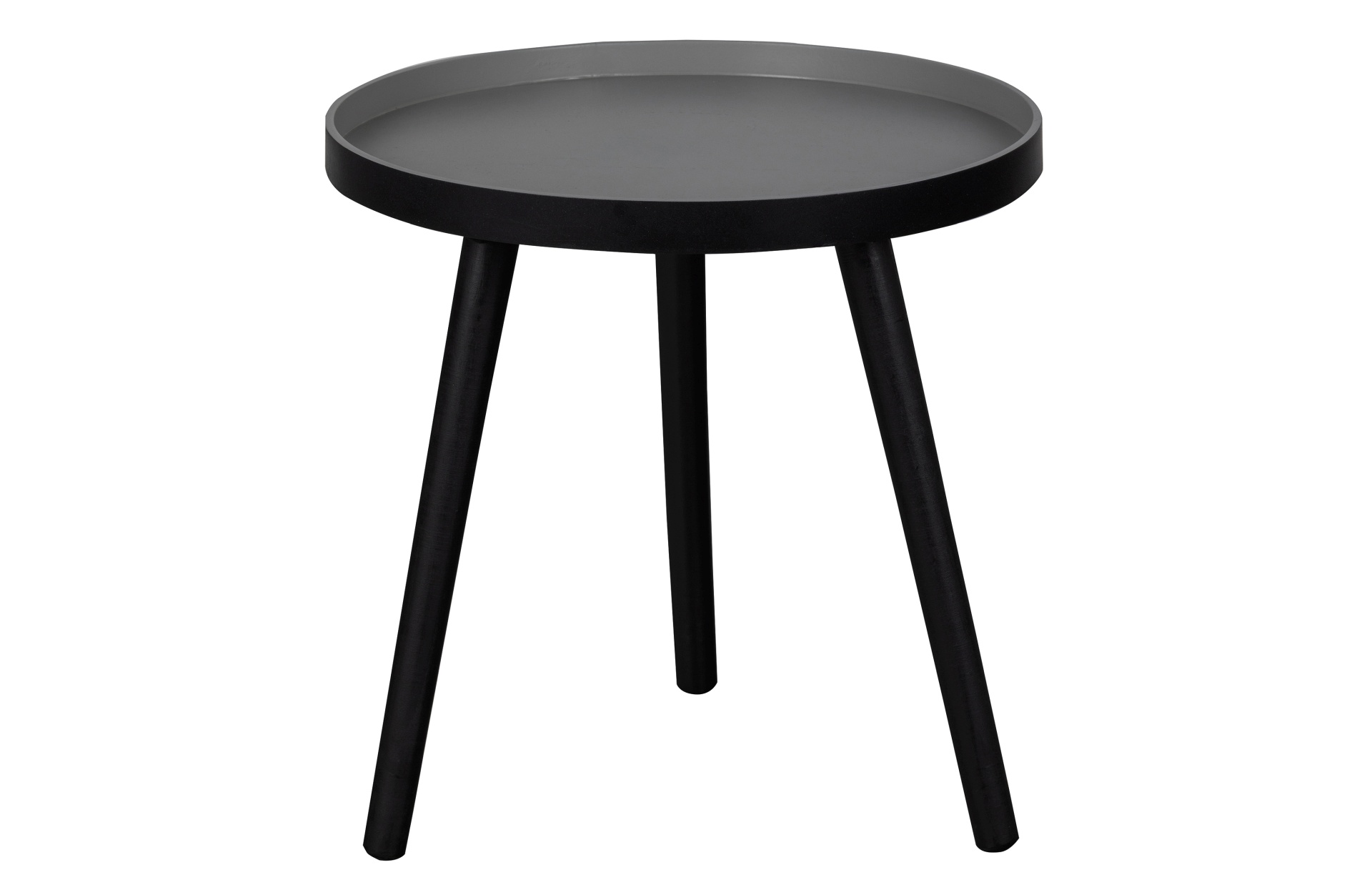Der Couchtisch Sasha besitzt eine runde Form. Der Tisch ist in einem schwarzem Farbton, nur die Tischplatte ist natürlich gehalten und schafft einen schönen Kontrast.