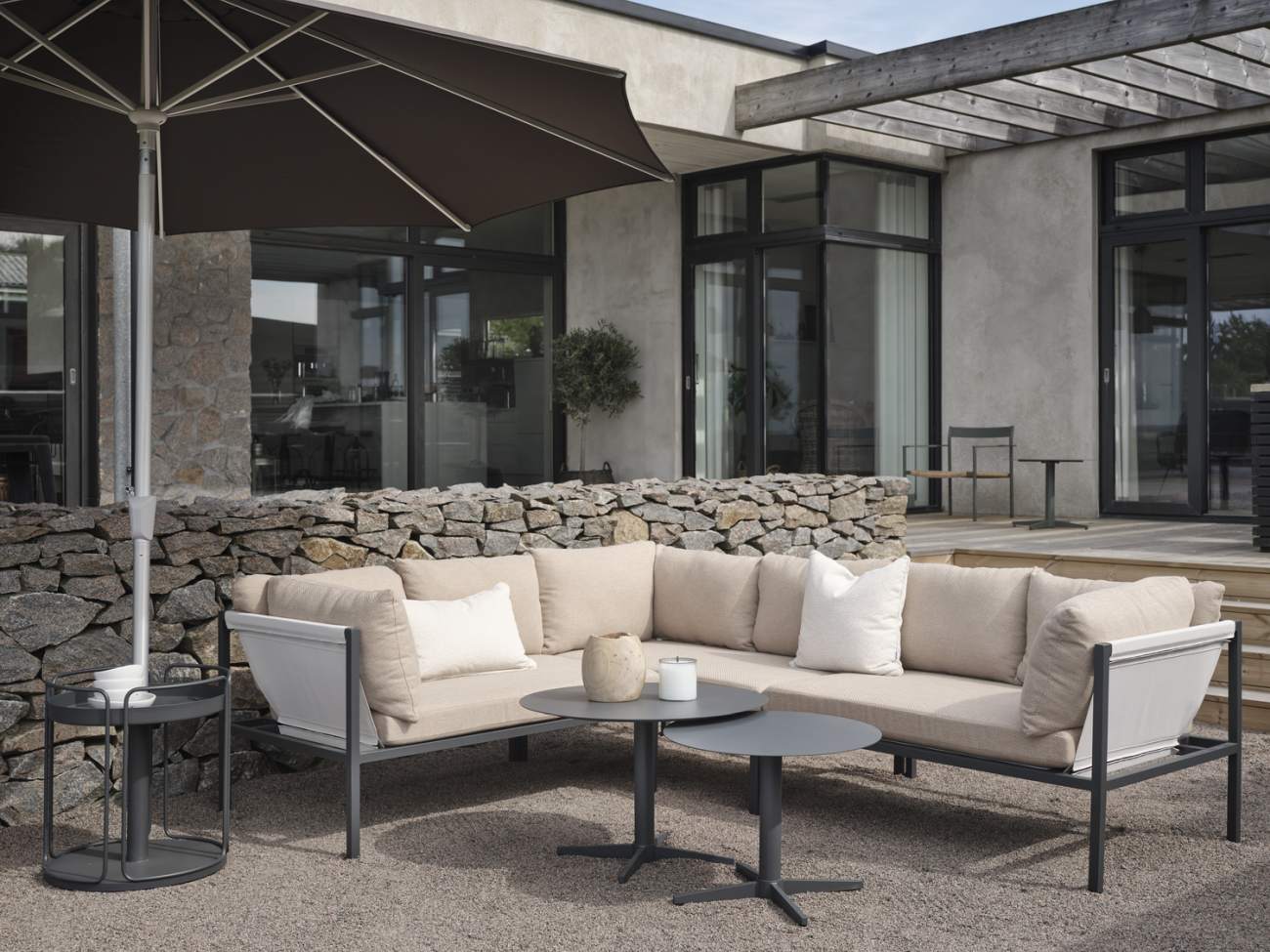 Gartencouchtisch Mill Ø75 cm, Anthrazit