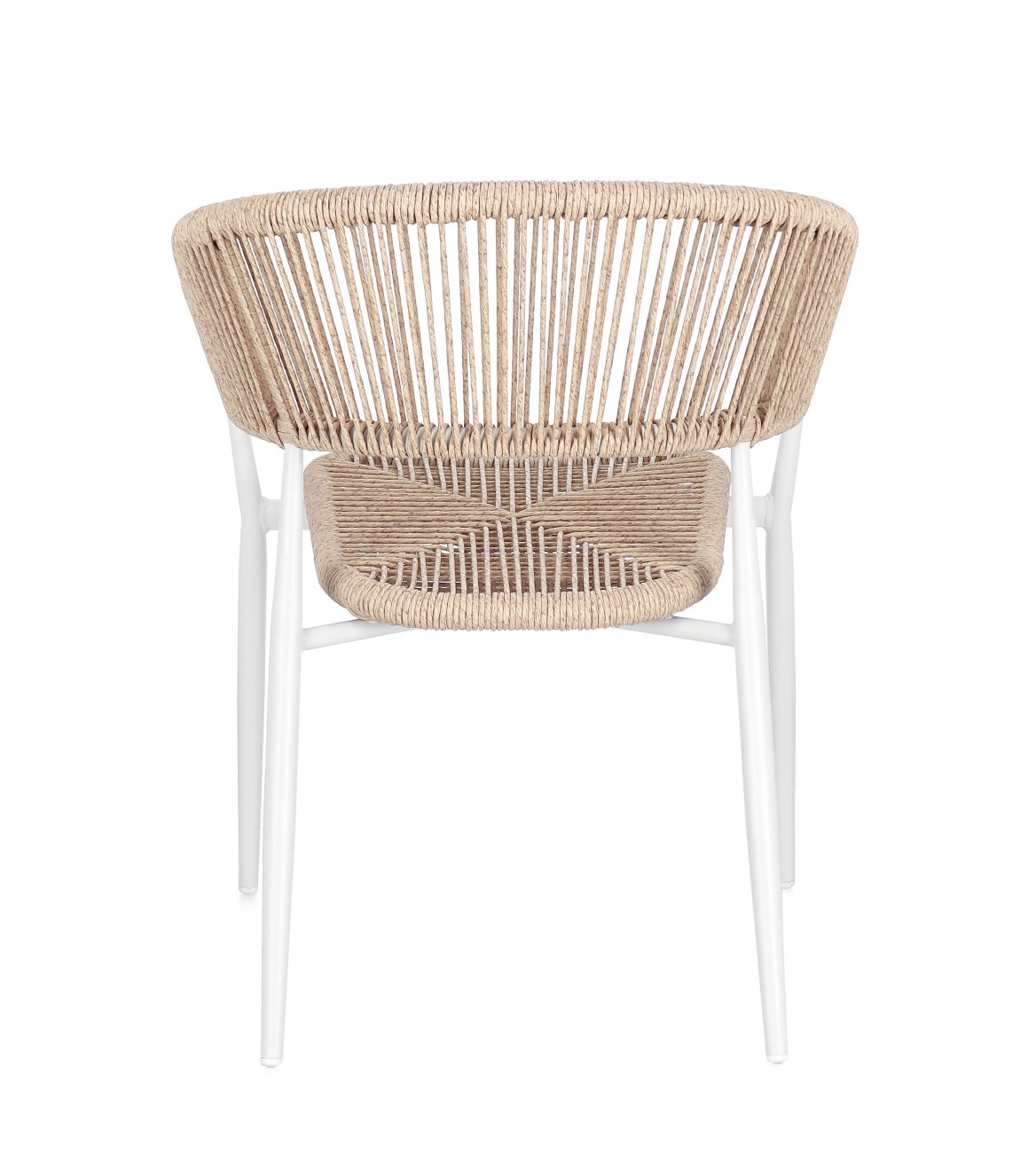 Gartenstuhl Algaida aus Aluminium, Weiß / Beige