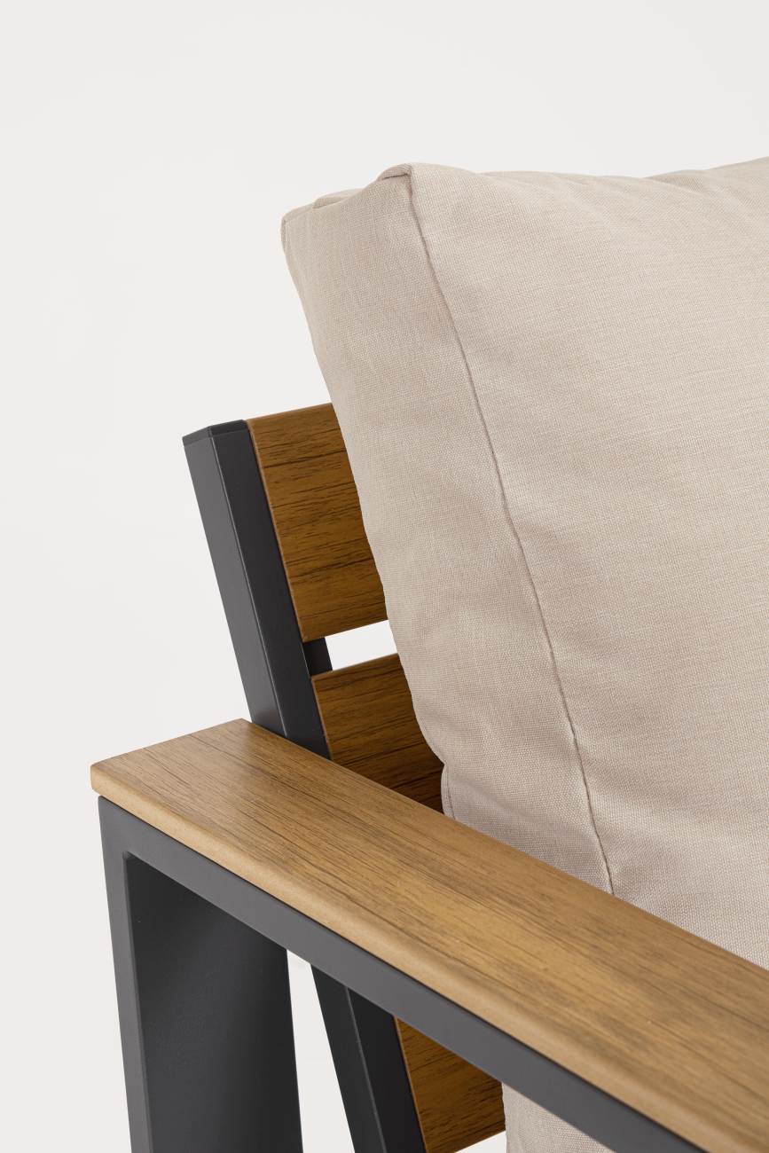 Garten-Set Leandro 4er Gruppe, Anthrazit / Beige