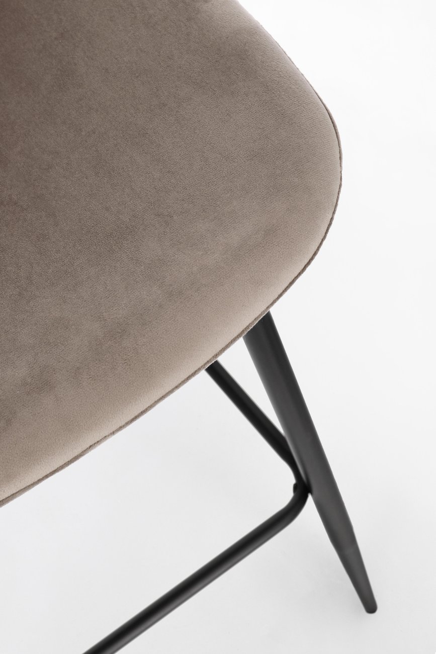 Barhocker New Irelia 2er- Set aus Samt, Taupe