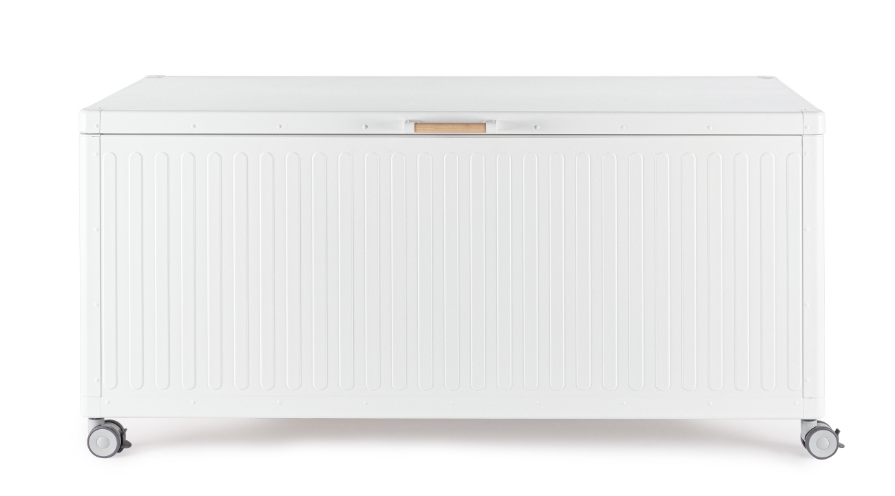 Gartentruhe Ocean aus Aluminium, Weiß