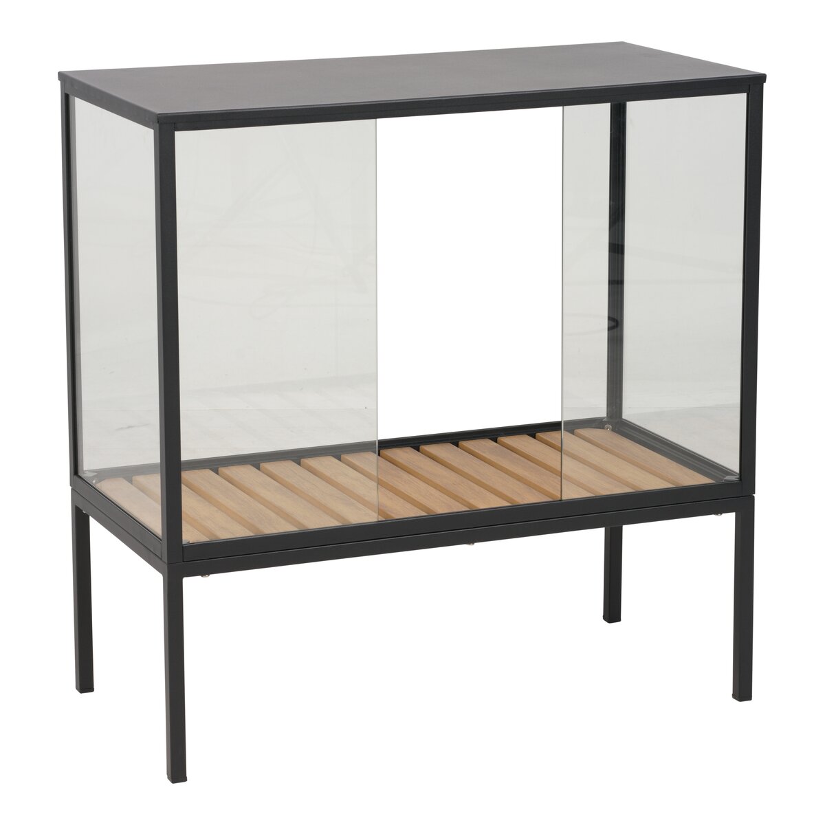 Pflanzenschrank Grower Greens, Schwarz -  Aluminium, Glas mit 1 Boden