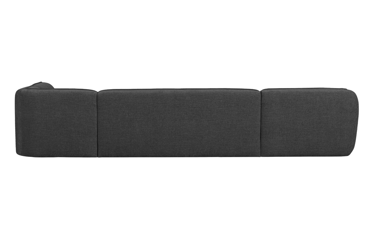 Das Sofa Polly überzeugt mit seinem modernen Design. Gefertigt wurde es aus Webstoff, welches einen grauen Farbton besitzt. Das Gestell ist aus Holz und hat eine schwarze Farbe. Das Sofa in U-Form besitzt eine Sitzhöhe von 42 cm.