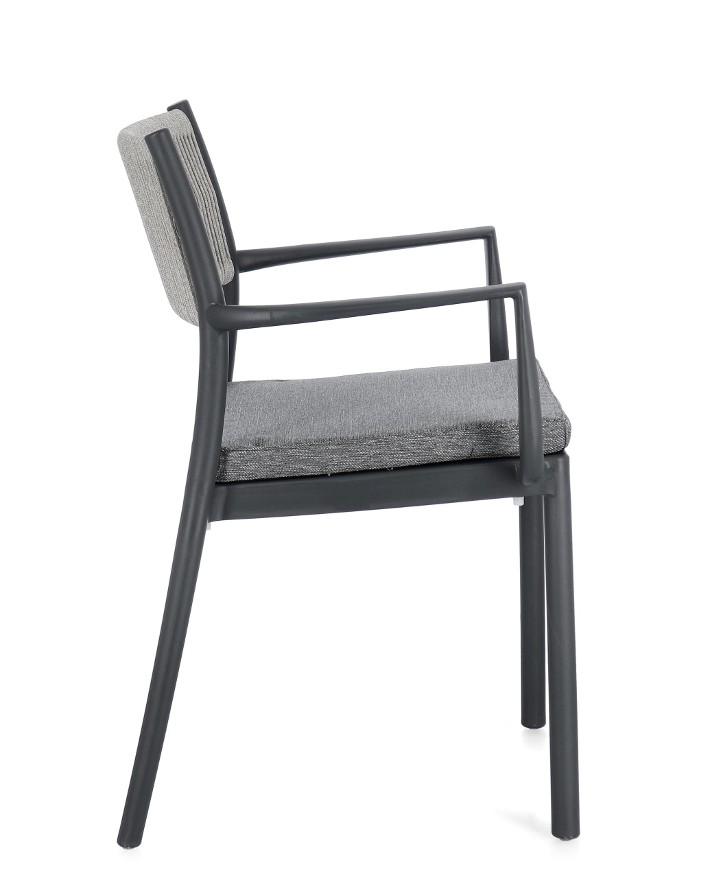 Gartenstuhl Alvin mit Armlehne, Anthrazit / Hellgrau