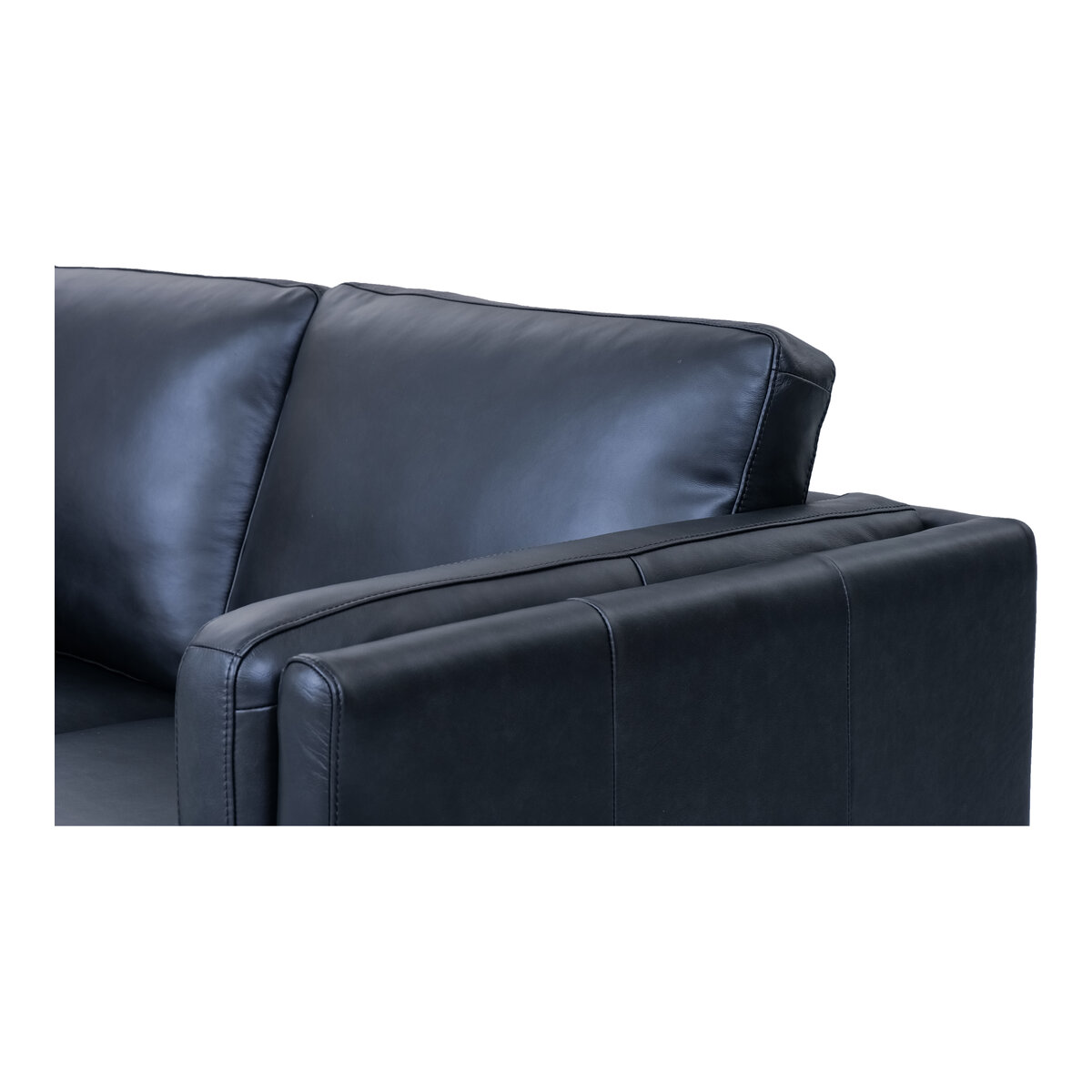 2-Sitzer Sofa Aicena Leder Schwarz - Komfortsofa mit Taschenfederkern & Metall-Gestell