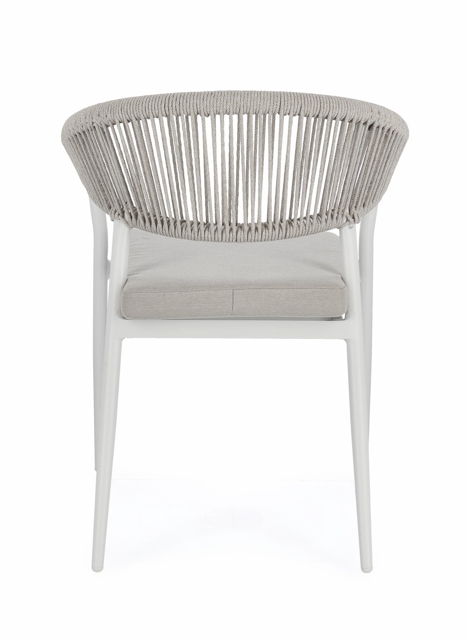 Gartenstuhl Millor aus Aluminium, Hellgrau / Weiß