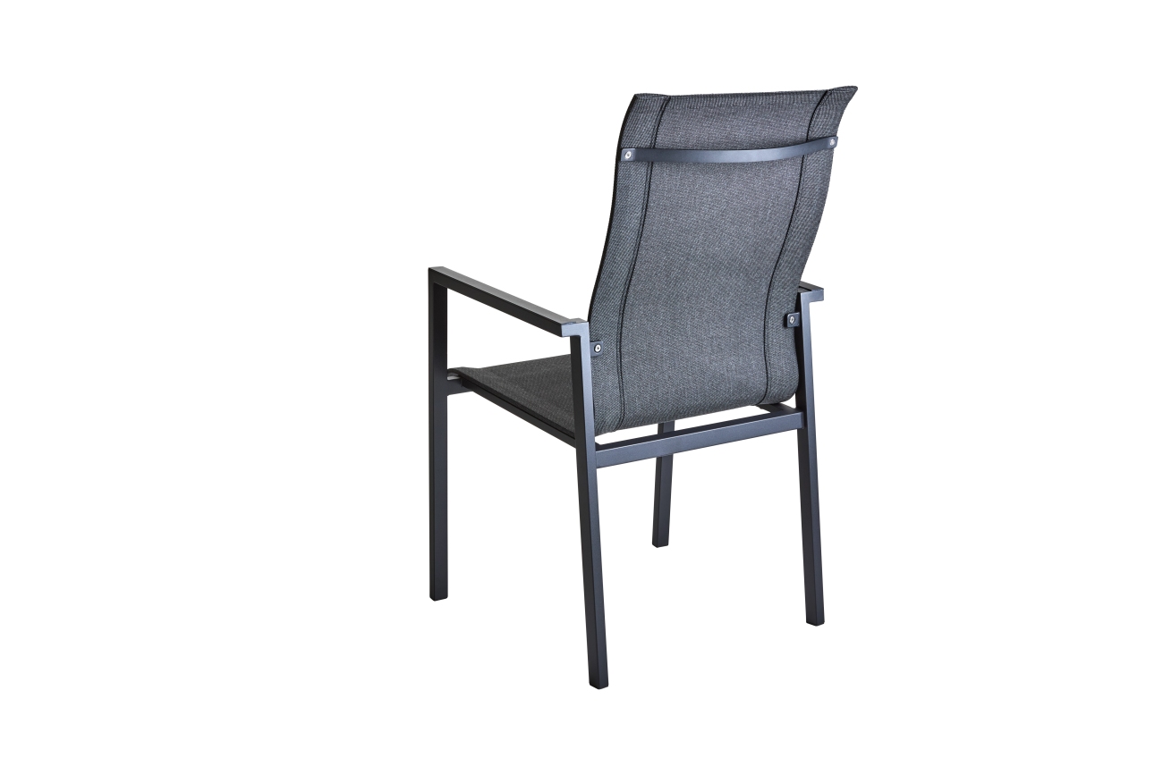 Gartenstuhl Comfy mit Armlehne, Schwarz / Schwarz