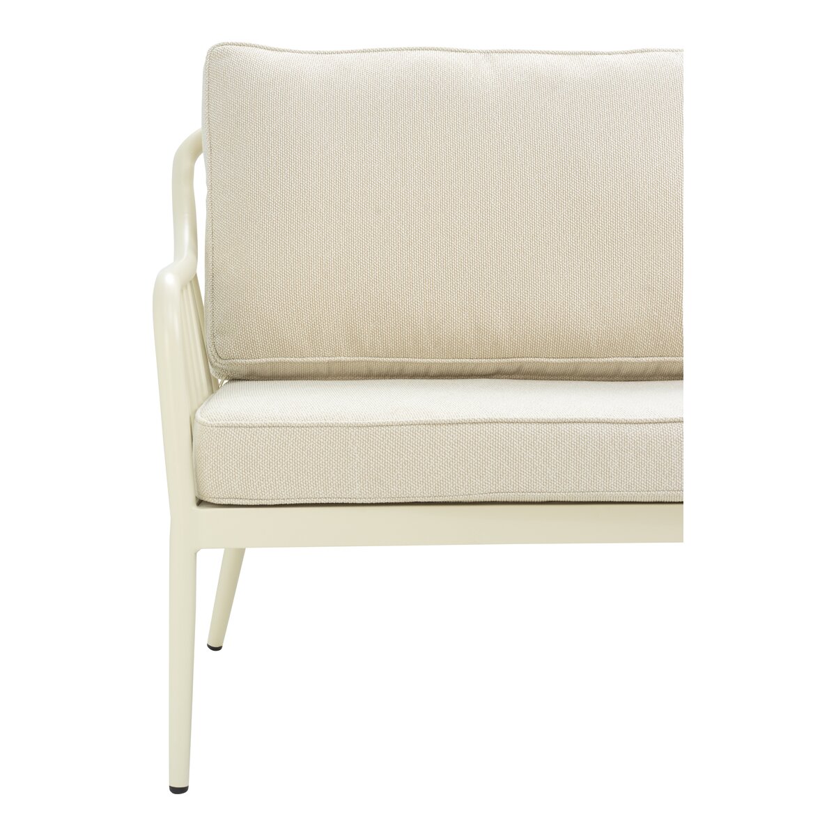 Gartensofa Coleville 2,5-Sitzer, Aluminium & Olefin-Stoff, Pearl White/Dot Beige
