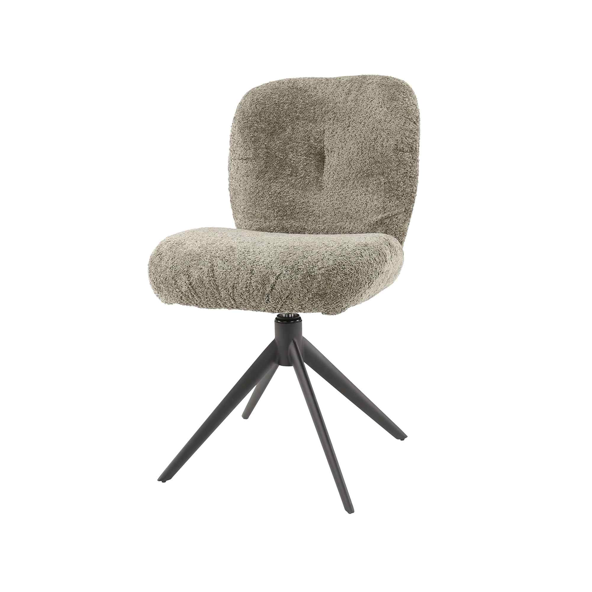2er-Set Esszimmerstuhl Spizag Drehbar - Teddy-Stoff, Taupe