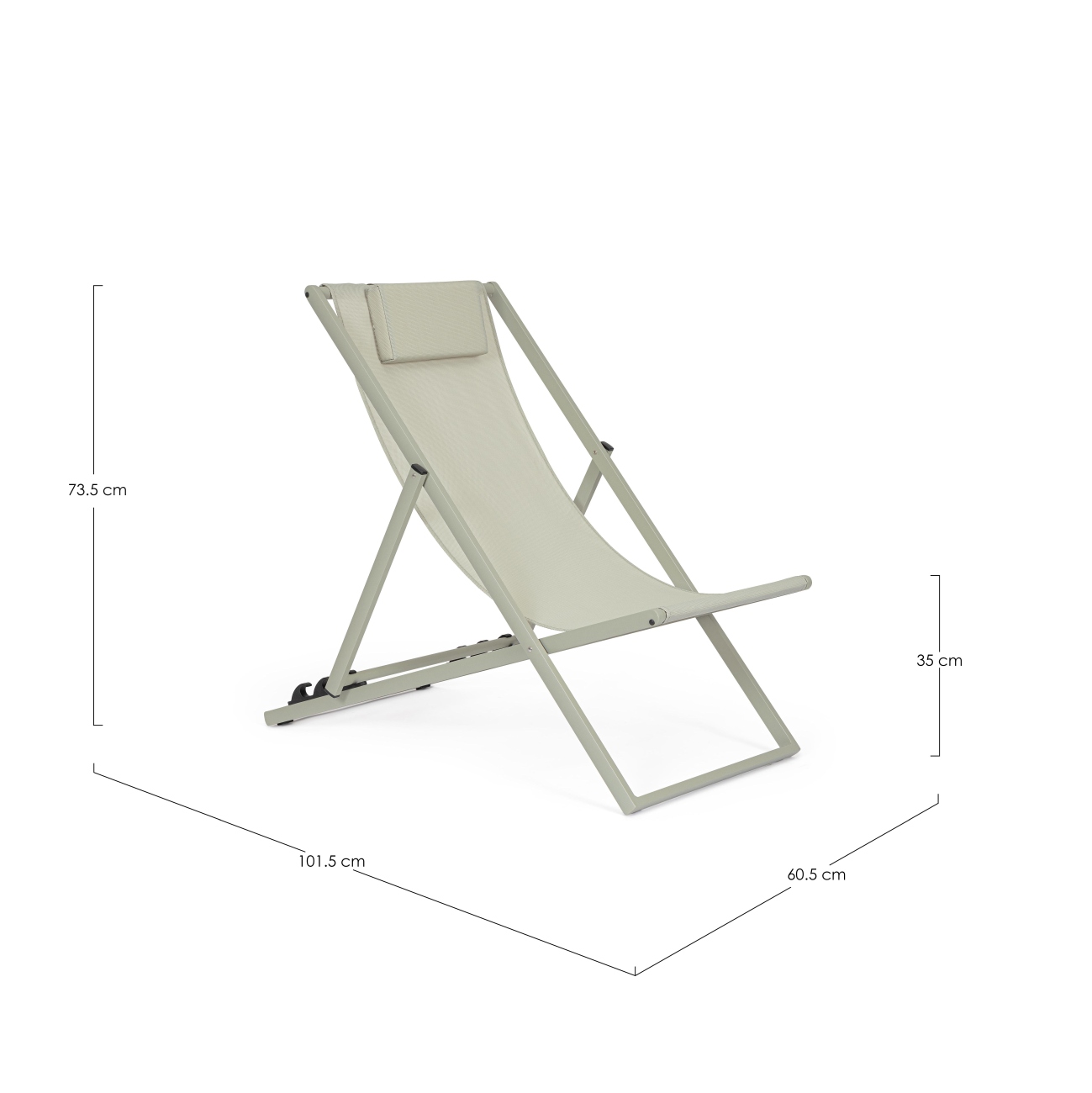 Liegestuhl Taylor Deckchair aus Aluminium und Textilene, Breeze