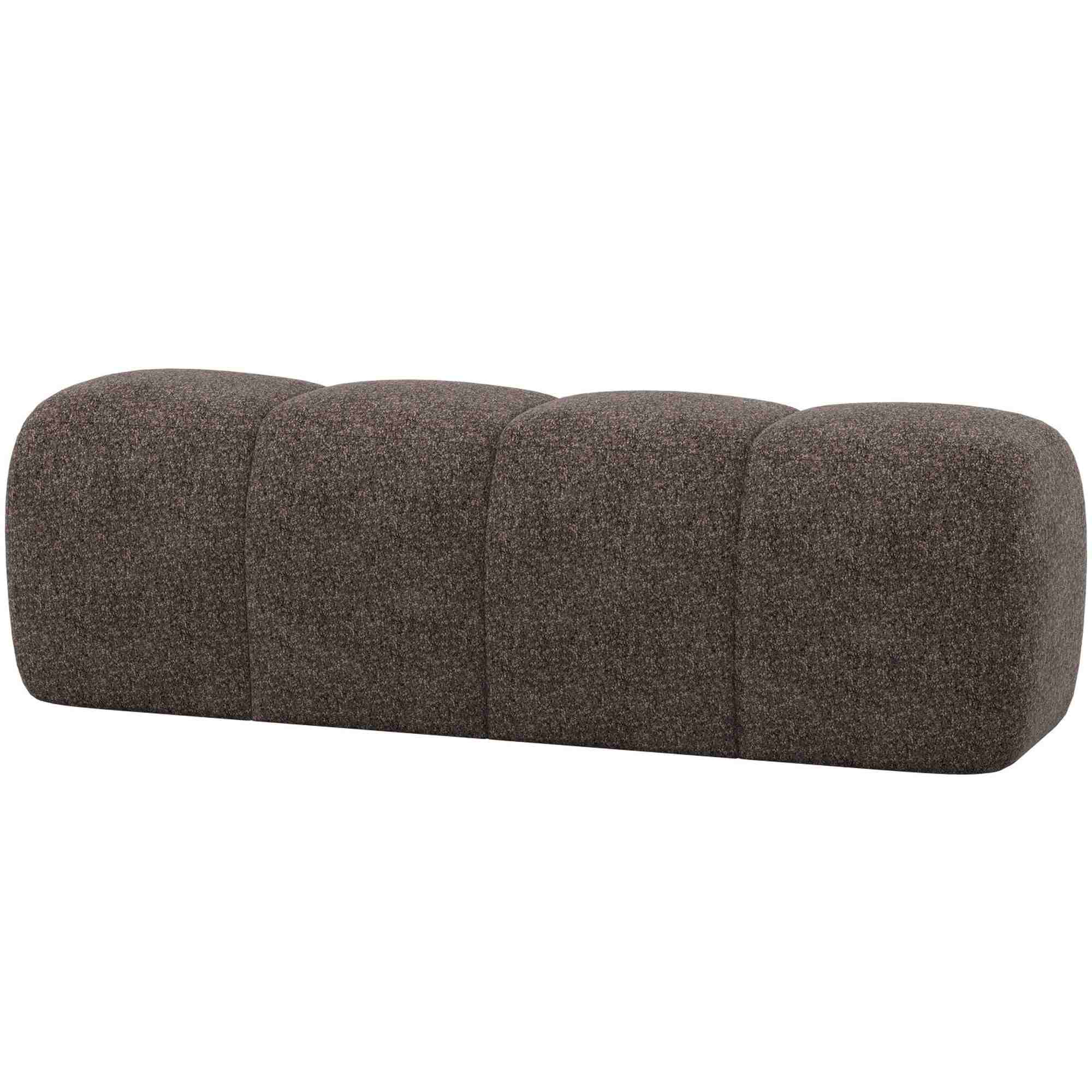 Essbank Mojo 164 cm, weicher Chenille-Stoff, modern und bequem, Braun, flexibel erweiterbar