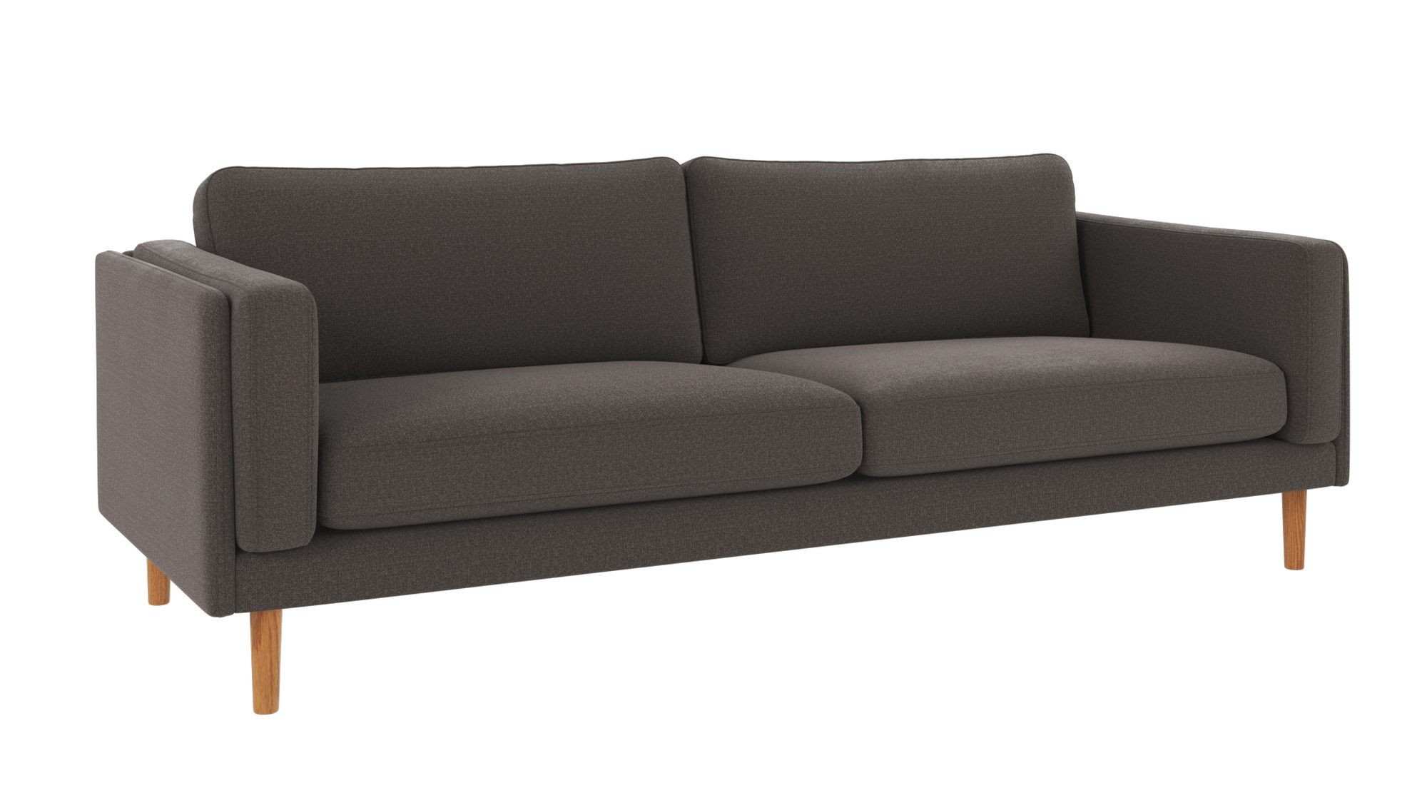 Komfortabel & schön – Sofa Braden 3-Sitzer, Beine Eiche, Bezug Rita Dunkelgrau. Sofa Braden 3-Sitzer, Beine Eiche, Bezug Rita Dunkelgrau