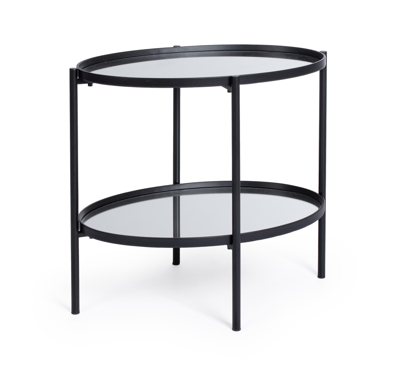 Beistelltisch Jens Oval aus Metall, Schwarz Beistelltisch Jens Oval aus Metall, Schwarz