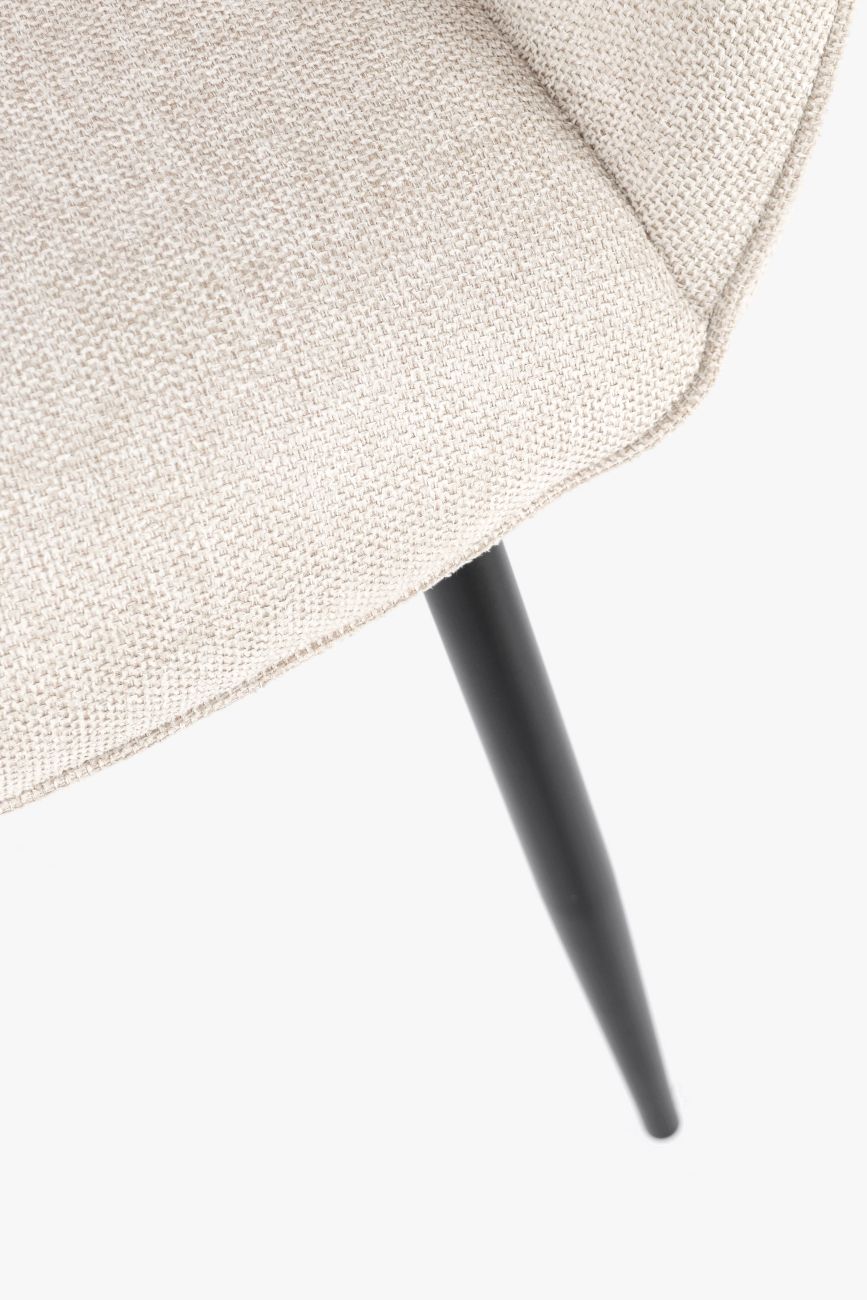 Esszimmerstuhl Cora 2er-Set mit Armlehne, Beige / Schwarz