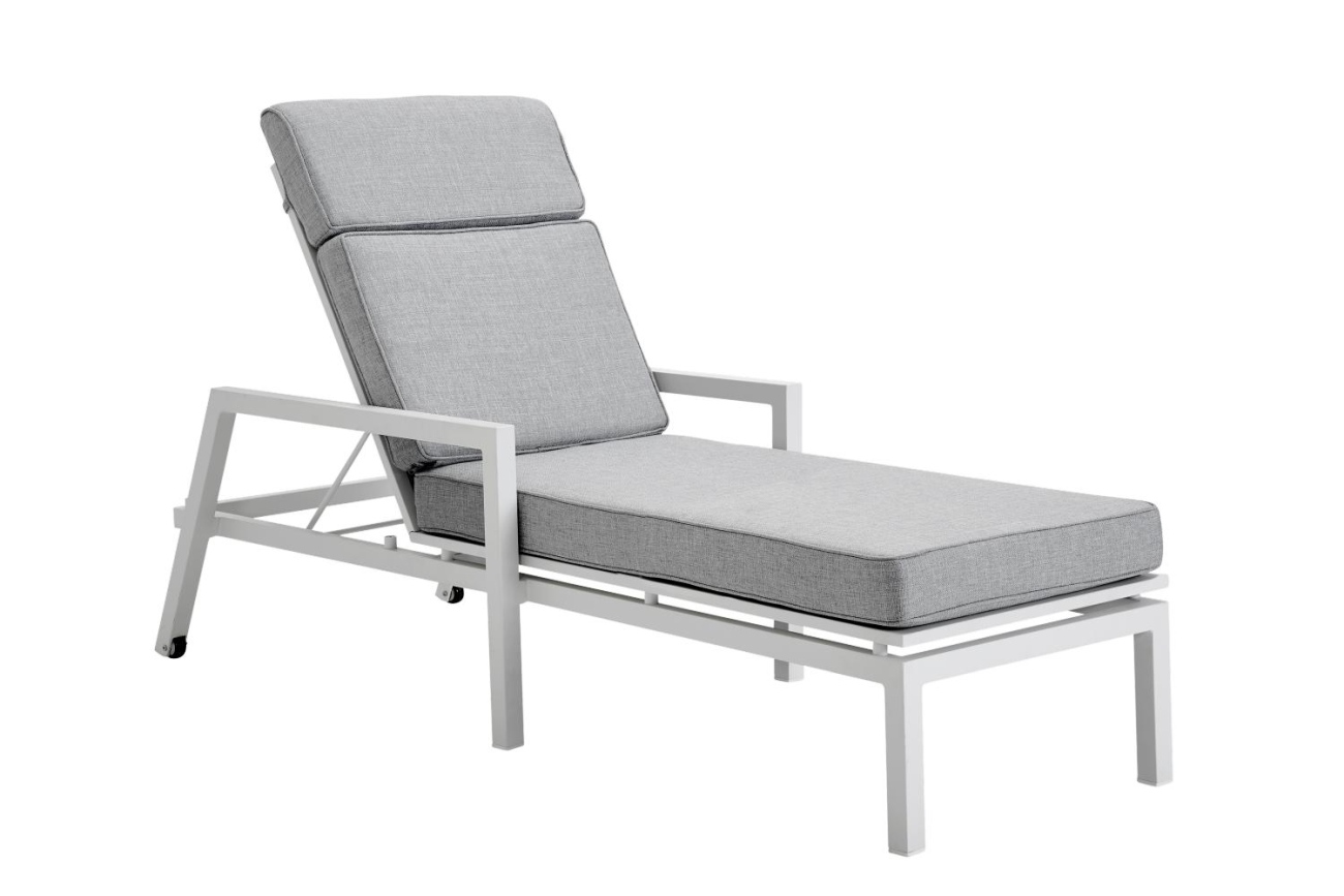 Gartenliege Belfort mit Kissen, Weiß Gartenliege Belfort mit Kissen, Weiß