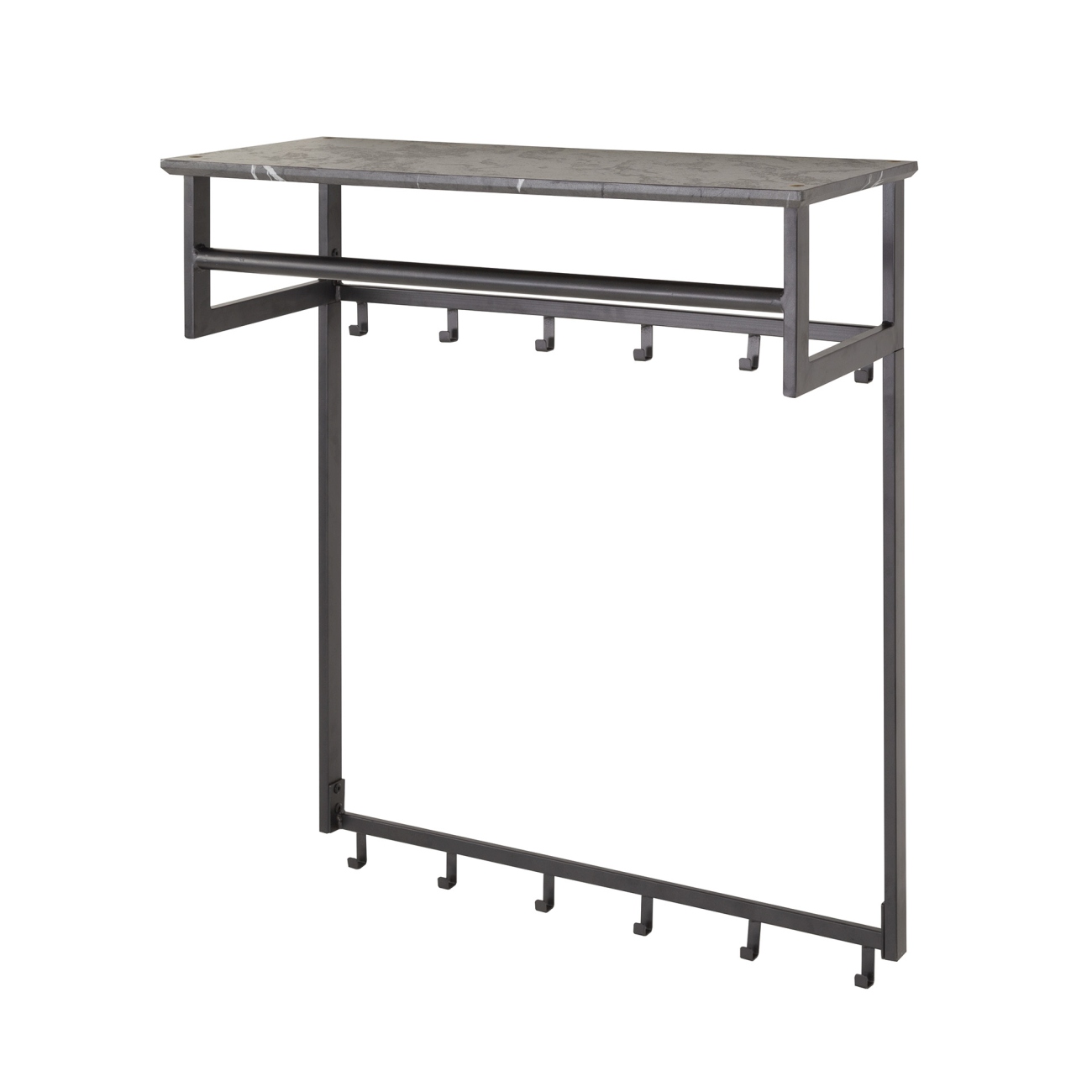 Garderobe Melamik mit Hutablage - eckig, Keramik-Optik, 12 Haken Garderobe Melamik - eckig, Keramik-Optik, Hutablage, 12 Haken, Stange