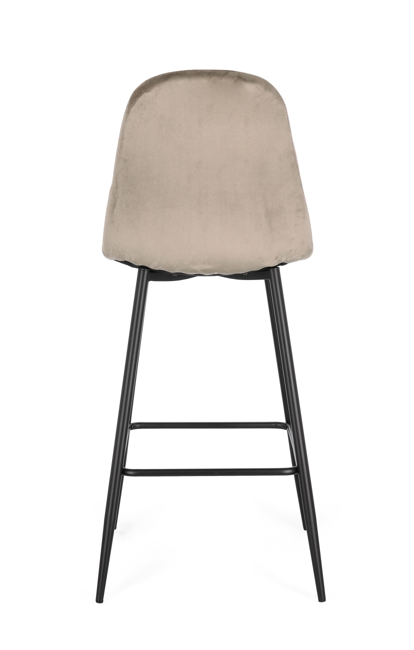 Barhocker New Irelia 2er- Set aus Samt, Taupe
